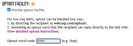 SMS opt-out compliance - Optout Facility